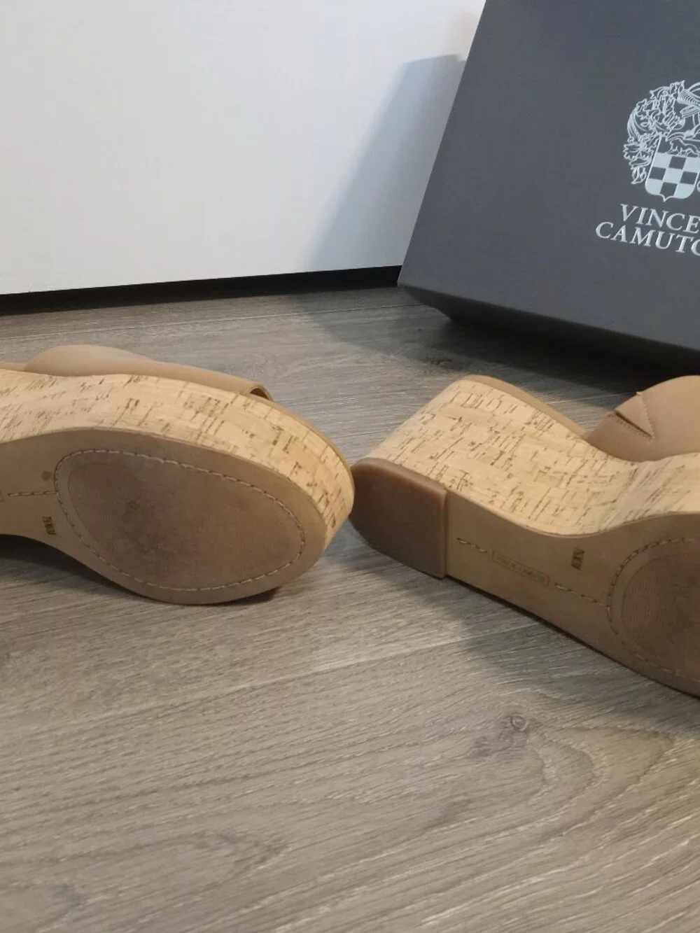 Vince Camuto Gadgen Wedge Sandal, Spiced Sand, Size 7½ M, Worn Once, Like New